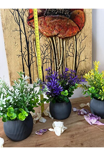 La bella bazar 3 изкуствени цветя в малки саксии, реалистична декорация за маса с изкуствени цветя