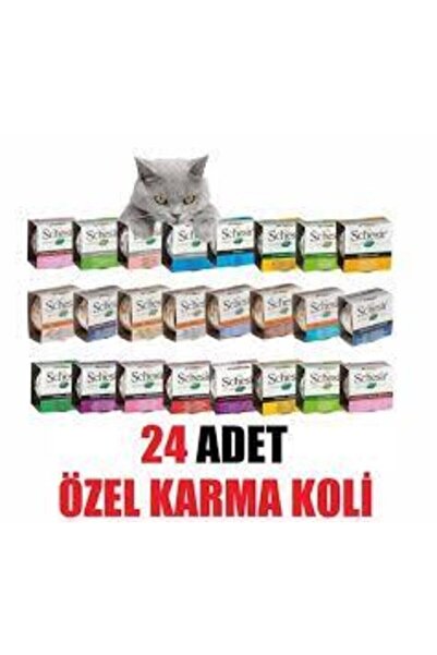 Schesir Konserve Yetişkin Kedi Maması 24 Adet Karma Paket