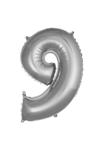 Öz-bal Shiny Silver Colored 16 Inch 36 Cm Foil Number Balloon - Small Size Metallic Silver Balloon