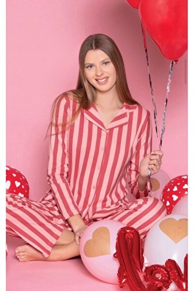 İpek Γυναικείο σετ πιτζάμες με μακρυμάνικο μπροστινό κουμπί