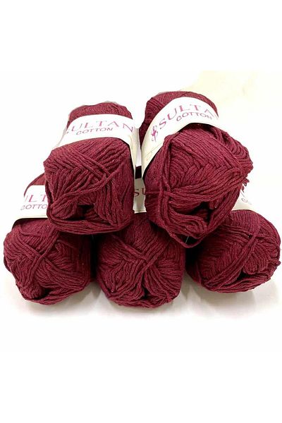 orhanucuzluk 5 Τεμάχια Sultan Cotton Amigurumi Σπάνιο Claret Red