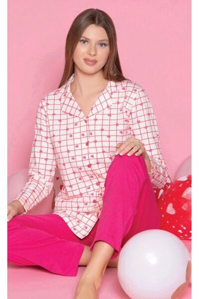 İpek Women's Long Sleeve Buttoned Front Pajamas Set