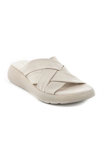 Hush Puppies Atata ( 624205 ) Anatomical Sole Genuine Leather Women's Slippers - Cross Banded