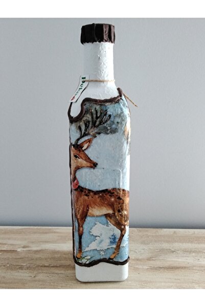 Home Dekoratif  Şişe Geyikli Noel Yılbaşı  Süsü El Yapimi Üründür