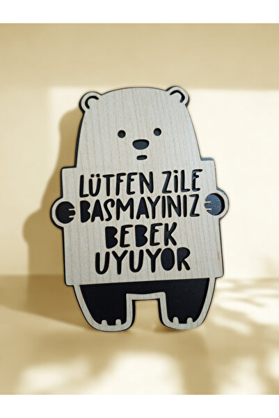 My Kids Room Bebeğim Uyuyor Zile Basmayın YazılıvKapı Süsü