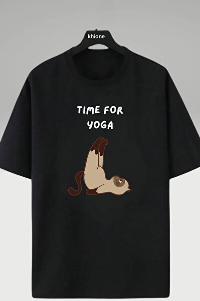 Khione Tricou 100% bumbac imprimat Time For Yoga unisex