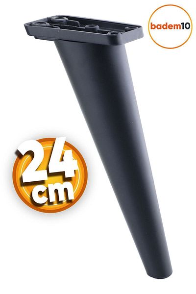 Badem10 Canapea neagră de lux Regnum - Fotoliu cu picioare de 24 cm Unitate TV Consolă
