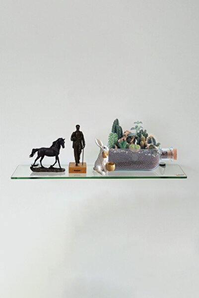 Nurline Cam Etejer Rafı - Cam Raf - Banyo Rafı - Duvar Rafı - Mutfak Rafı 12x...