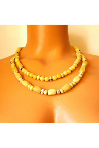 Asteria Elite Peridot (Zebercet) Two Rows of Abundance and Healing Necklace