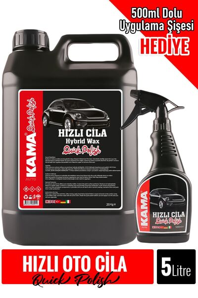 AUTOKAMA Auto Kama Hızlı Cila 5lt +500ml Dolu Uygulama Şişesi Ile