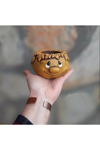 Atölye Dekupaj Sevimli Kabak Saksı