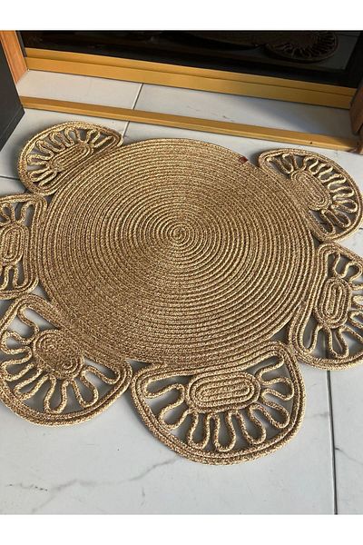 eftlyhome Modern Rugged Jute Wicker Doorfront - Bathroom Kitchen Living Room Living Room Mat Gift