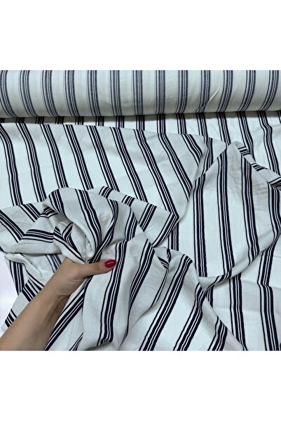 Yaren Ülker İthal Viskon Kumaş %100 Pamuk Çift En Çok Çizgili Boyuna Çizgi