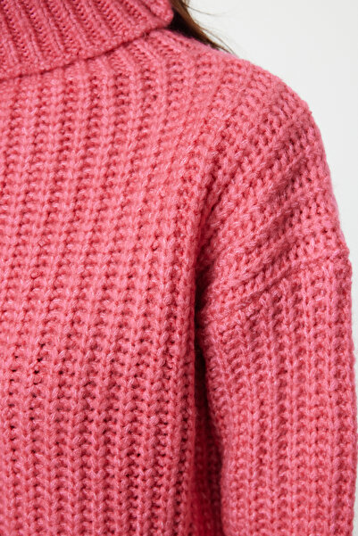 Trendyol Collection Πλεκτό πουλόβερ φούξια με φαρδιά εφαρμογή - TWOAW25KZ00057