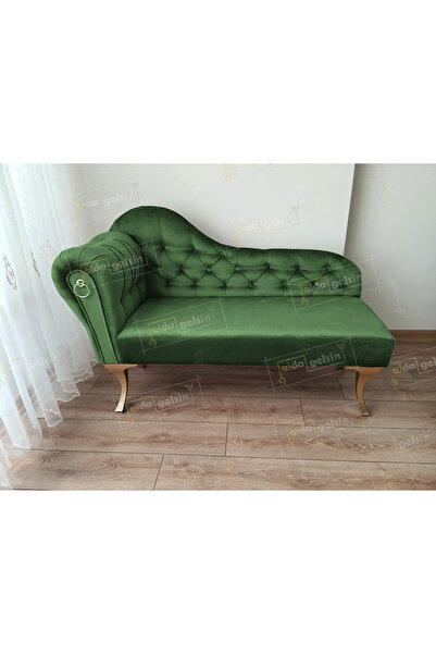 aldagelsin Dekoratif Bihter Koltuk Josefin Puf 120 cm Gold Ayak