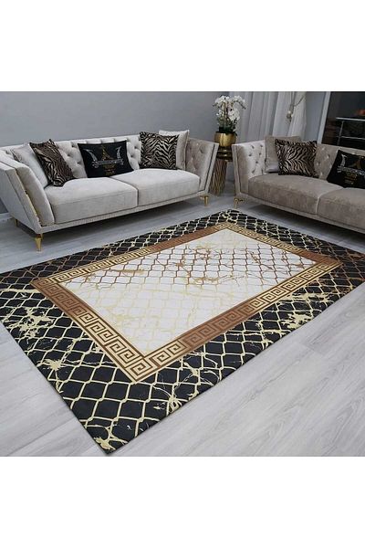 LİMAY Velvet Fabric Decorative Sponge Free Carpet Cover - Washable Practical Large Size 250cmx350cm