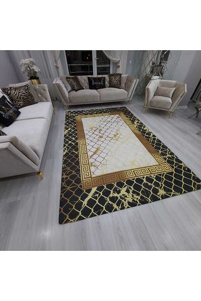 LİMAY Velvet Fabric Decorative Sponge Free Carpet Cover - Washable Practical Large Size 250cmx350cm