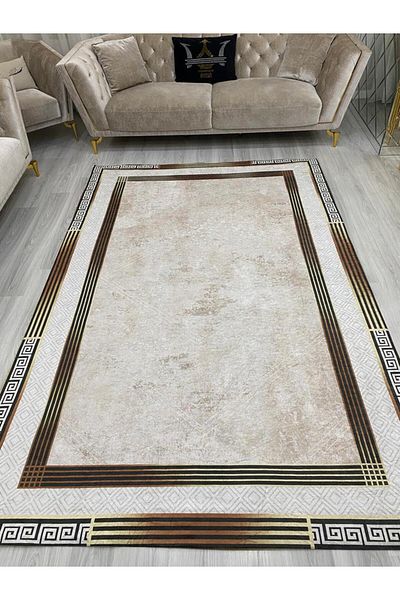 LİMAY Velvet Fabric Decorative Sponge Free Carpet Cover - Washable Practical Large Size 250cmx350cm