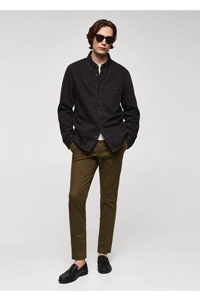 MANGO Man Quilted Denim Shirt Jacket