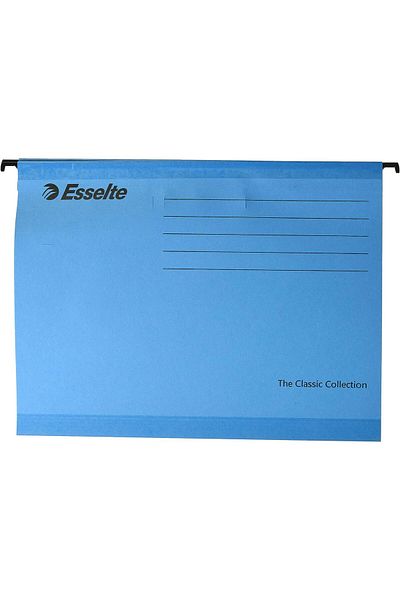 Esselte Classic Hanging File, A4, Blue, Pack of 25, Tabs Included, 90311