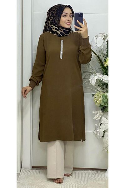 Ebrarengiz Moda Γυναικείο χιτώνα Ayrobin - Λεπτομέρεια από πέτρα