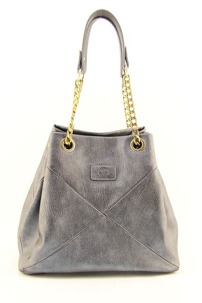 HNB Gray Chain Strap Gusseted Women's Shoulder Bag