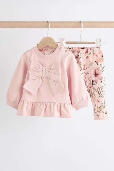 Next Baby Cotton Baby Sweat Top and Leggings Set