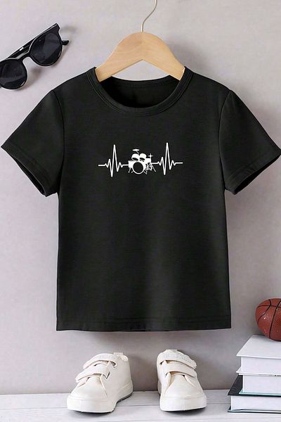 Pink Sky Children's Rhythm T-Shirt with Drum Design