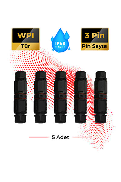 TTAF Su Geçirmez Saha Montaj Konnektör IP68, Su Geçirmez Kablo Bağlantısı 3 Pin 5 Adet