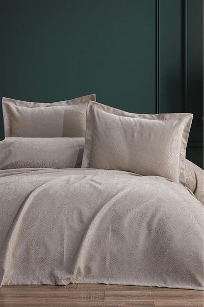 Çeyiz Diyarı Aren Μονό Σετ Πικέ 2 τεμαχίων - 180x240 Cappucino