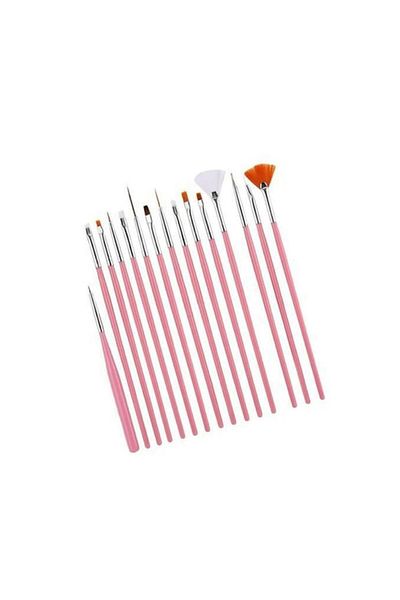 Daisy Pink Nail Art Brush Set of 15