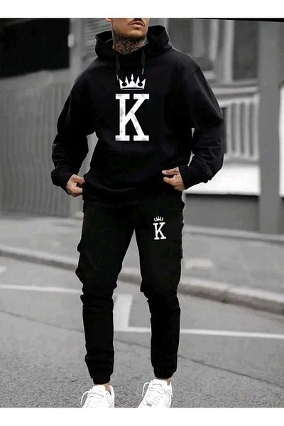 Deocept King Printed Men's Tracksuit Set - Oversize Boyfirend