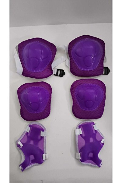 TRUST STORE Çocuk Koruyucu Set Dizlik Dirseklik Bileklik 6 Parça Paten Scooter Bisiklet Kaykay Koruyucu Mor Renk