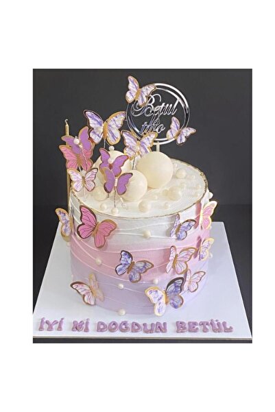 EFE PASTACILIK Kelebek Dekoru Karışık Renkli 1. Kalite Plastik 150 Adet