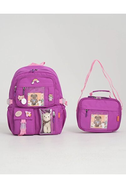 DADU Roxbros Kawaii - Rucsac de școală în stil coreean și geantă de prânz cu ...