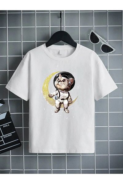 Pink Sky ALIEN CAT PRINTED CHILDREN'S T-SHIRT