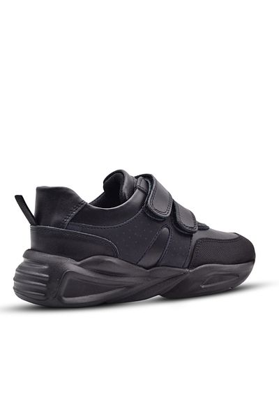 kids A more Saul Boys' Sneakers - Genuine Leather, Double Velcro, Black