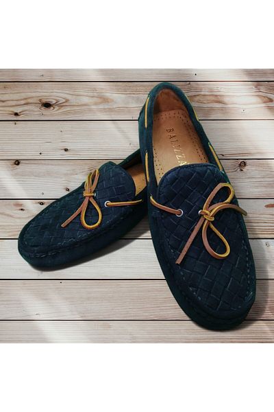 Baliz Pantofi loafer pentru bărbați din piele naturală bleumarin