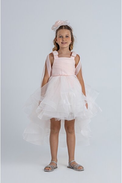 MONİTA Girl's Evening Dress with Bow Detail