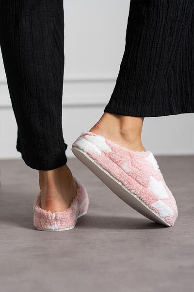 Moda Frato Modafrato YILDIZ PELUŞ Kadın Ev Terliği Kışlık Terlik Sessiz Taban