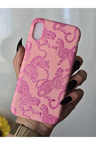 Magic Ring Iphone X / XS Uyumlu Desenli İçi Kadife Pembe Lansman Kılıf