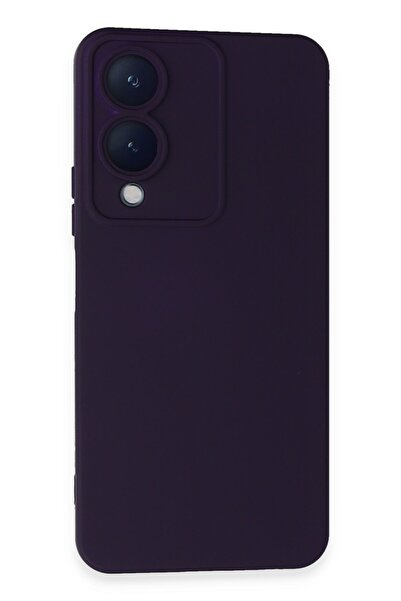 Hatreds Vivo Y17S Uyumlu İçi Kadife Mat Renkli Kamera Korumalı Kılıf - Mor