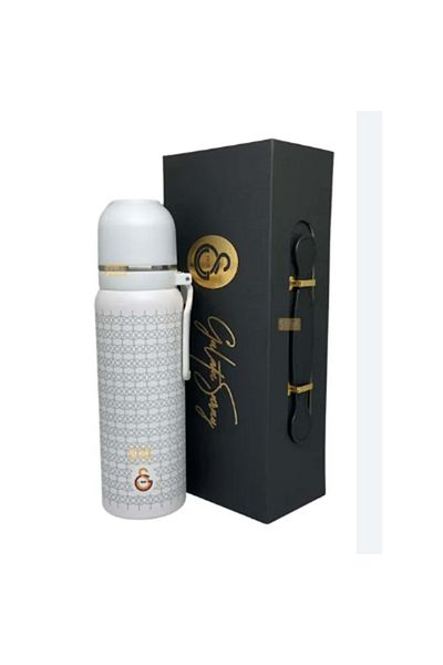 Galatasaray 650 Ml White Steel Thermos - Lid with Cup, Model- 587194