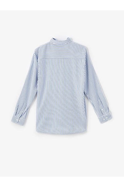 LC Waikiki LCWAIKIKI – Indigo-gestreiftes Slim-Fit-Oxford-Hemd für Herren, lange Ärmel