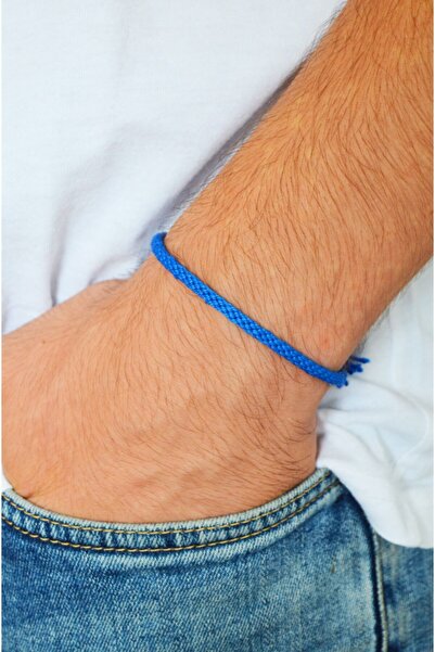 Bidüğüm Men's Blue Friendship Bracelet, Handmade Friendship Bracelet - Adjust...