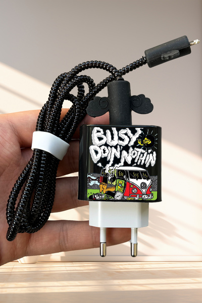 WANNA PROTECT iPhone 20W Uyumlu Sevimli Şarj Başlığı Adaptörü Koruma Kablo Ko...