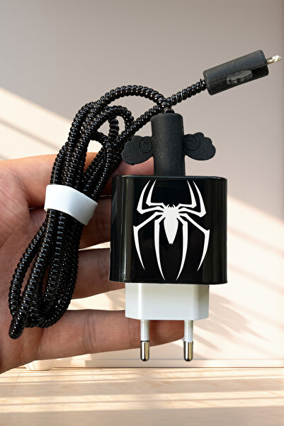 WANNA PROTECT iPhone 20W Uyumlu Sevimli Şarj Başlığı Adaptörü Koruma Kablo Ko...