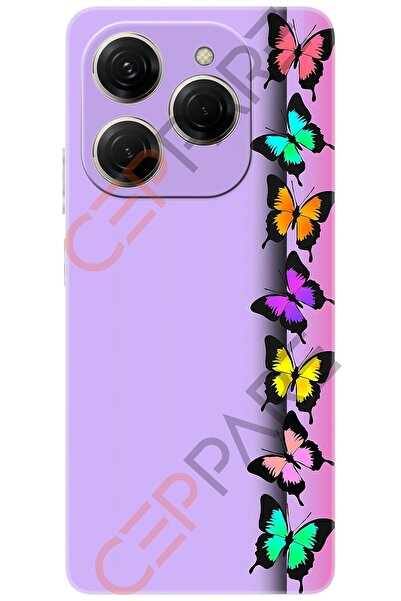 TECNO Spark 20 PRO (KJ6) Uyumlu Kılıf Desen Baskılı Silikon Kelebek STK:671 CP-X7sff9b