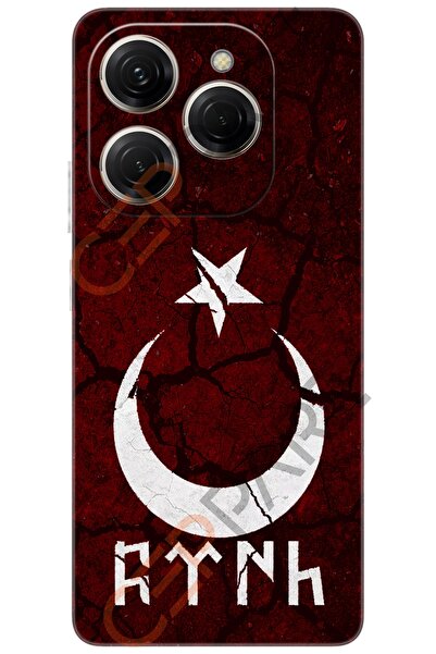 TECNO Spark 20 PRO (KJ6) Uyumlu Kılıf Desen Baskılı Silikon Göktürkçe Türk STK:386 CP-UoYaNe3