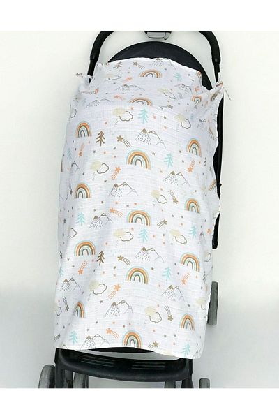 FG Store 100% Cotton Muslin Baby Stroller Cover